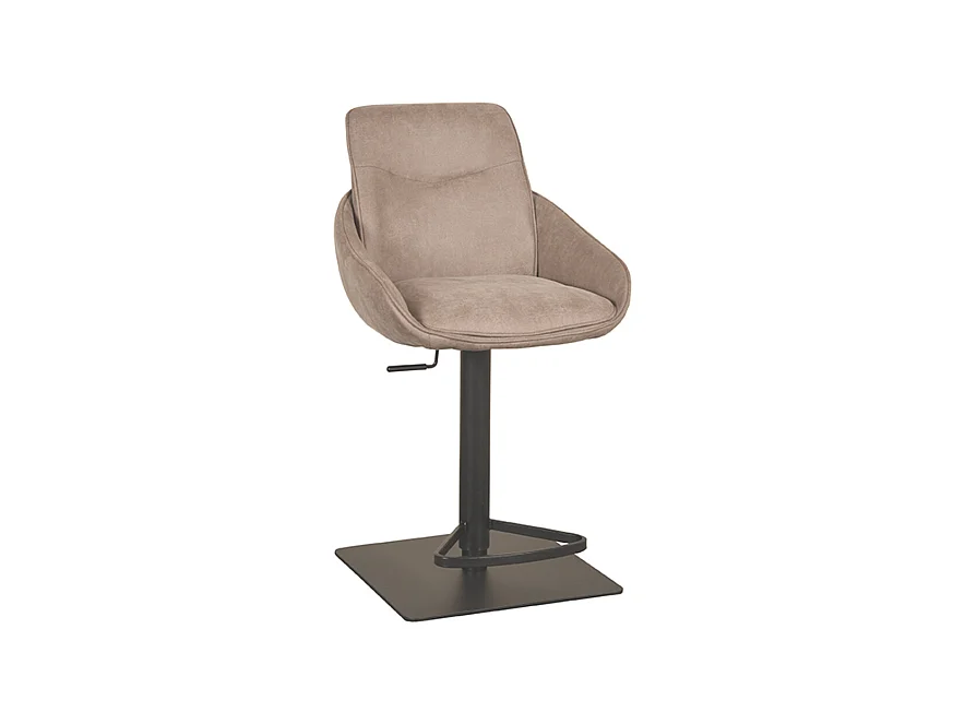 Tabouret de bar Beauty - Taupe - Micro Suede - 58,5x52x88 cm - lot de 2