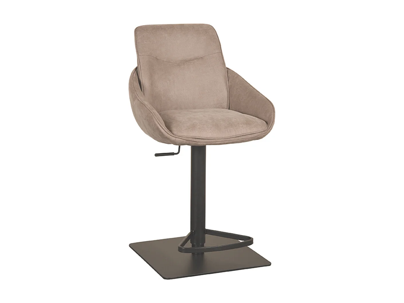 Tabouret de bar Beauty - Taupe - Micro Suede - 58,5x52x88 cm - lot de 2