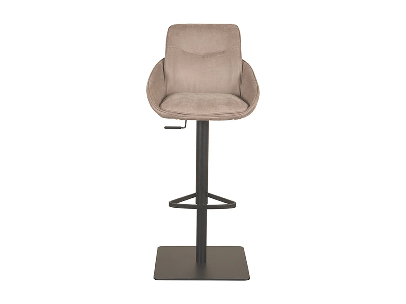 Tabouret de bar Beauty - Taupe - Micro Suede - 58,5x52x88 cm - lot de 2