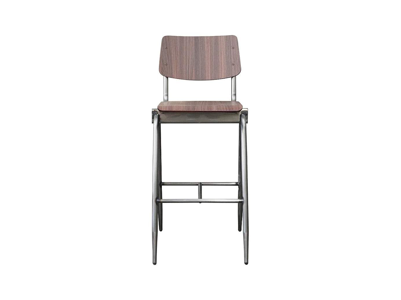 Tabouret de bar massif - Marron foncé - Bois - Hauteur d'assise 75 - Lot de 2