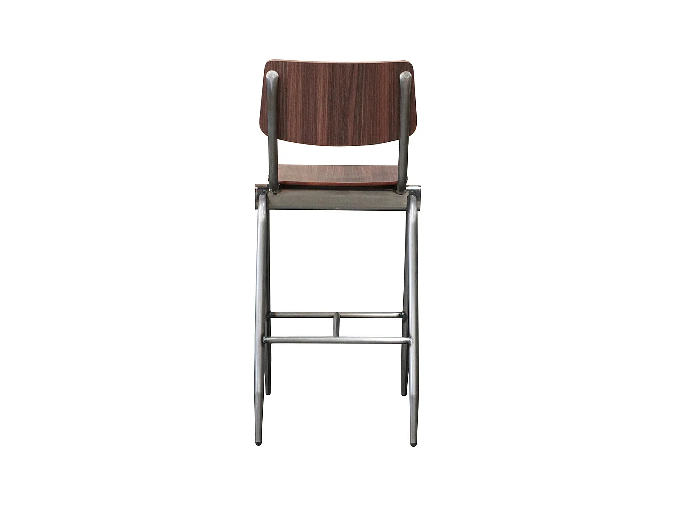 Tabouret de bar massif - Marron foncé - Bois - Hauteur d'assise 75 - Lot de 2