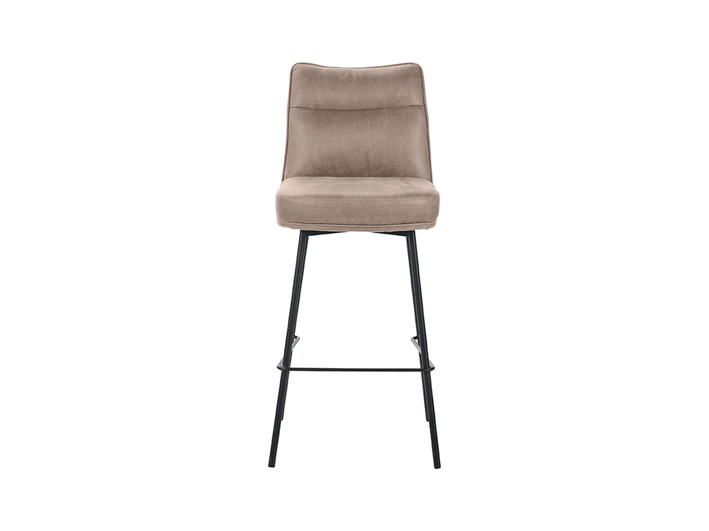 Tabouret de bar Lennon - Taupe - Micro Suede - lot de 2