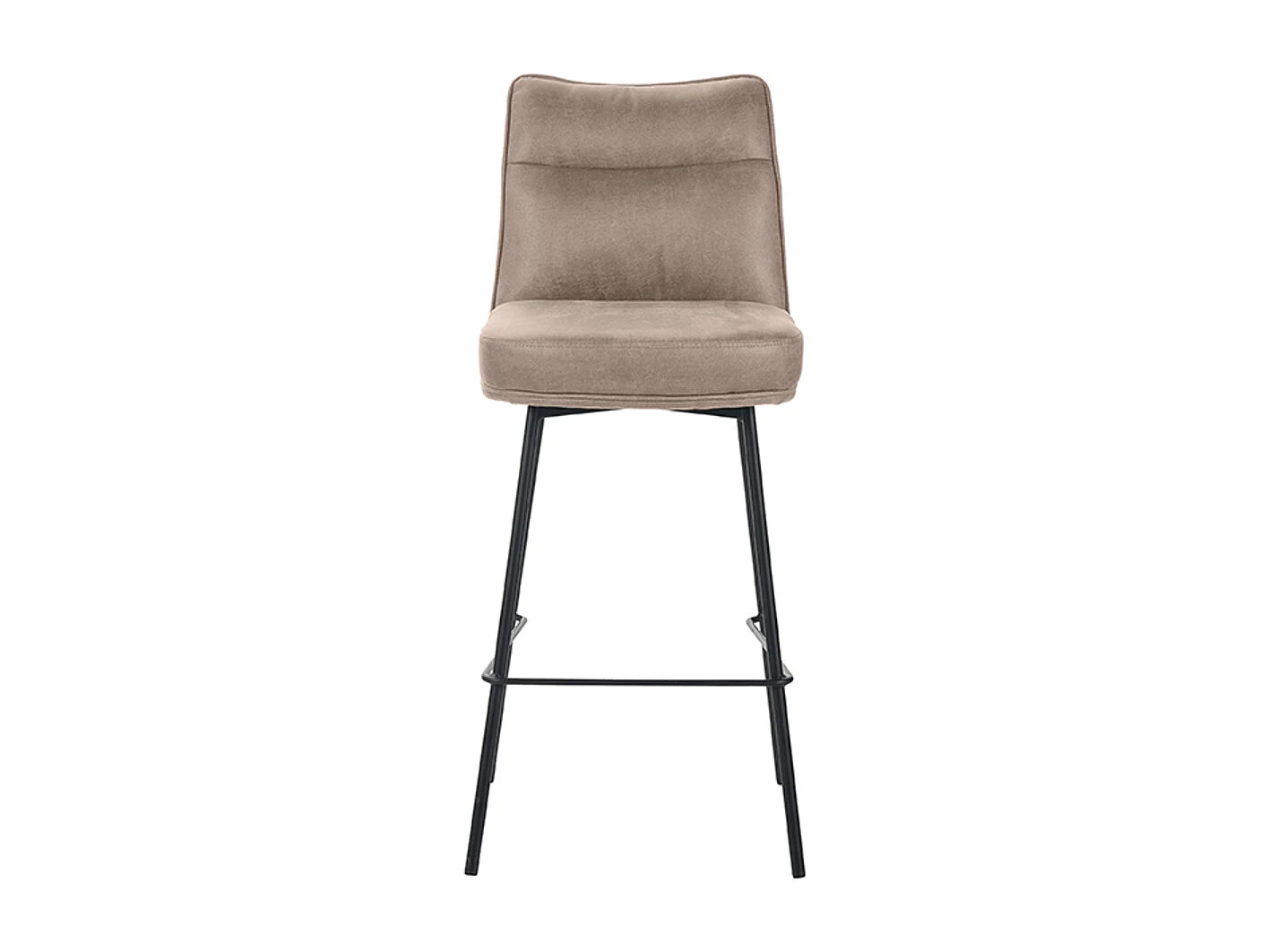 Tabouret de bar Lennon - Taupe - Micro Suede - lot de 2