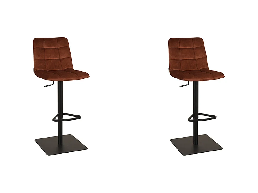 Barkruk Juul - Rust - Velours - 56x45x88 cm - set van 2