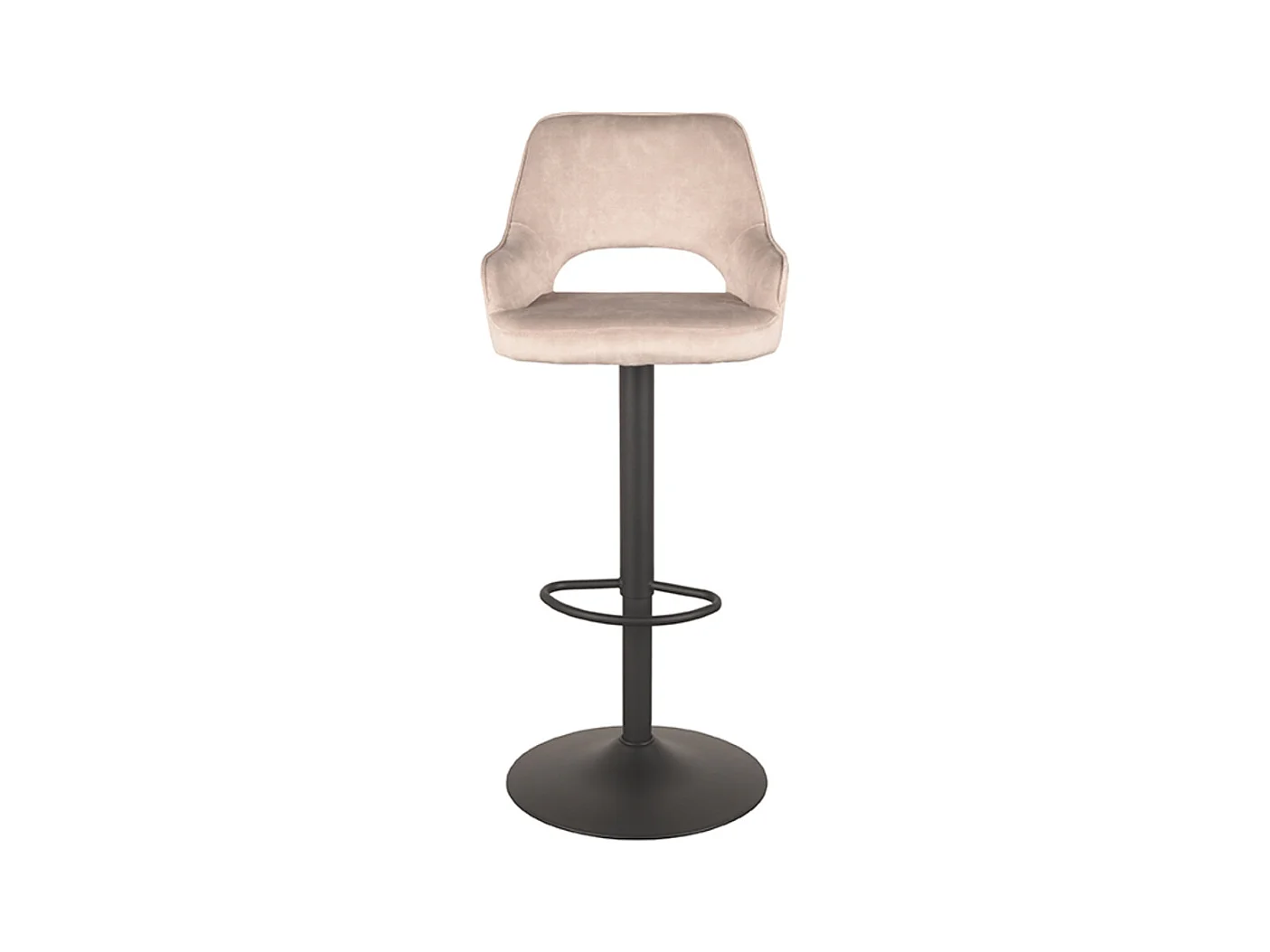 Tabouret de bar Fer - Naturel - Velours - 47 x 45 cm - lot de 2