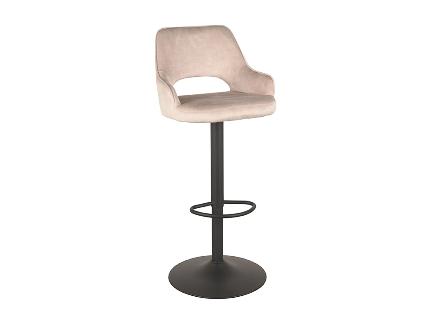 Tabouret de bar Fer - Naturel - Velours - 47 x 45 cm - lot de 2