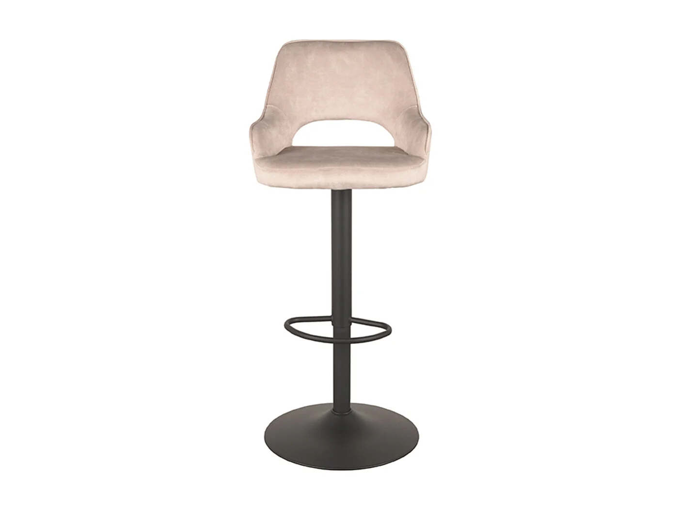 Tabouret de bar Fer - Naturel - Velours - 47 x 45 cm - lot de 2