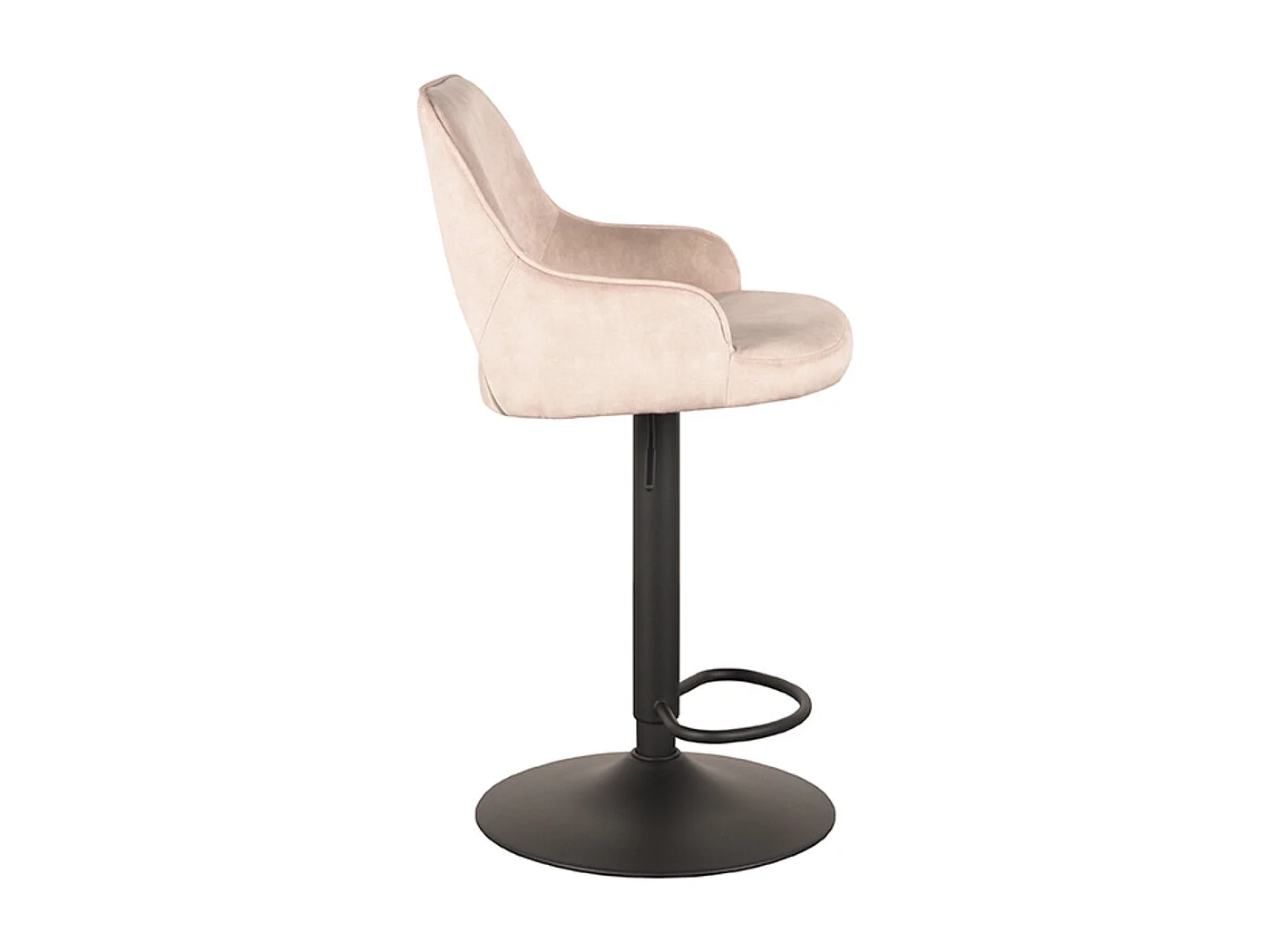 Tabouret de bar Fer - Naturel - Velours - 47 x 45 cm - lot de 2