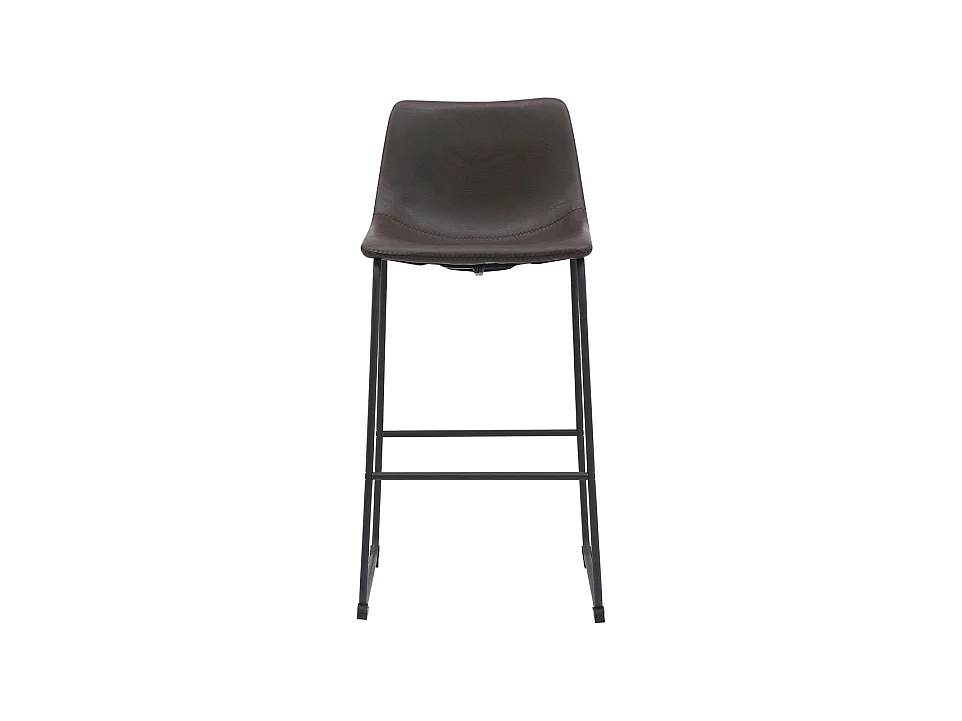 Tabouret de bar Risto - Marron foncé - Cuir PU - Hauteur d'assise 75 - Lot de 2