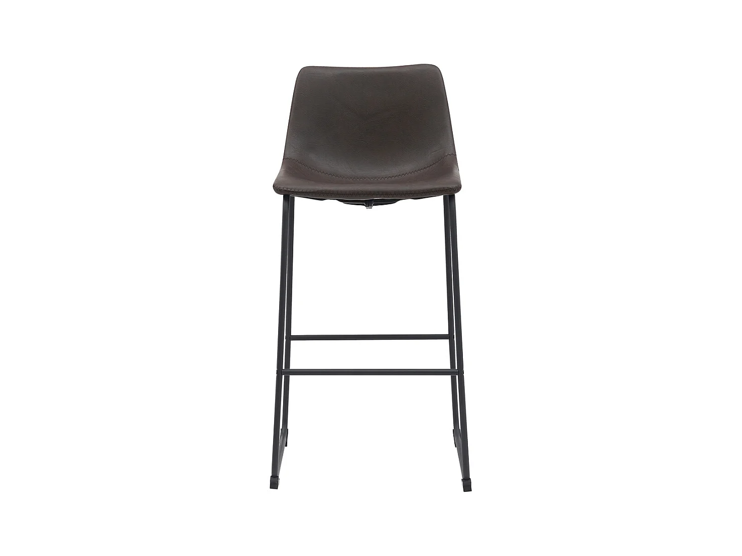 Tabouret de bar Risto - Marron foncé - Cuir PU - Hauteur d'assise 75 - Lot de 2