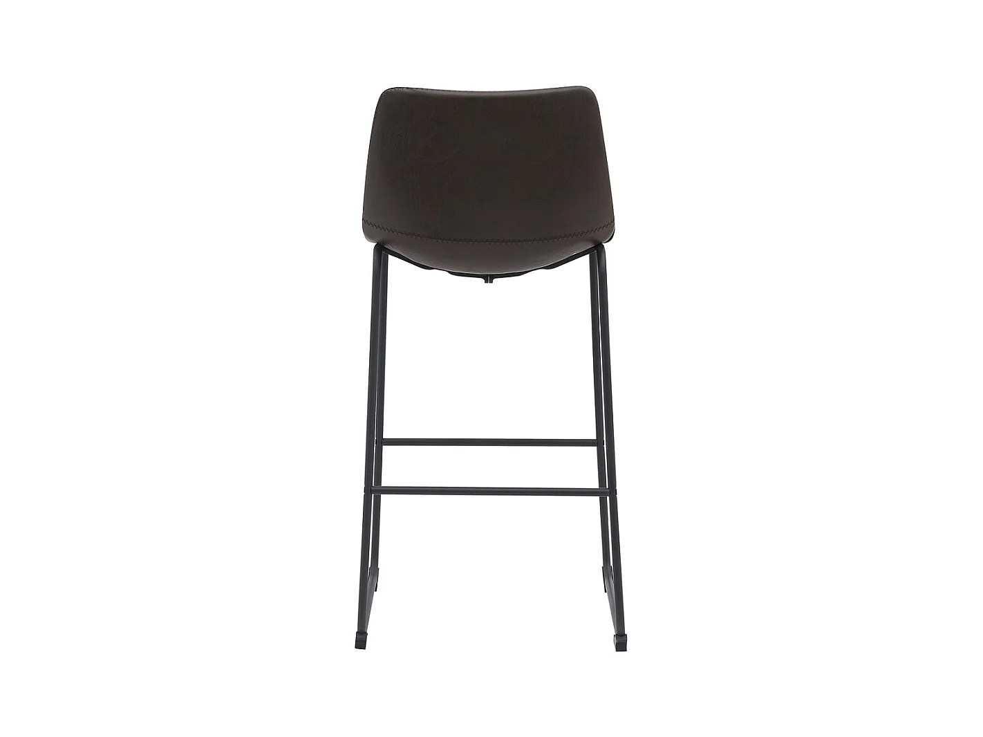 Tabouret de bar Risto - Marron foncé - Cuir PU - Hauteur d'assise 75 - Lot de 2