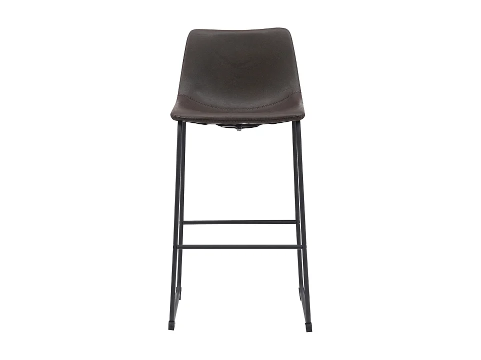 Tabouret de bar Risto - Marron foncé - Cuir PU - Hauteur d'assise 75 - Lot de 2