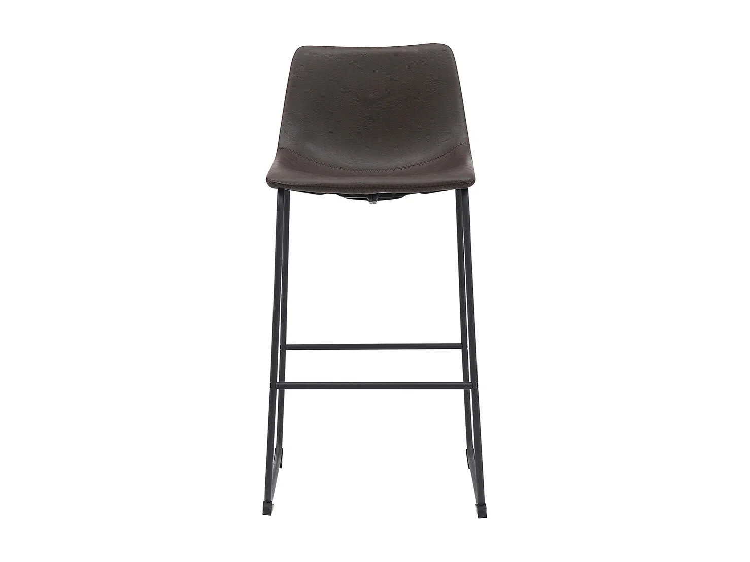 Tabouret de bar Risto - Marron foncé - Cuir PU - Hauteur d'assise 75 - Lot de 2