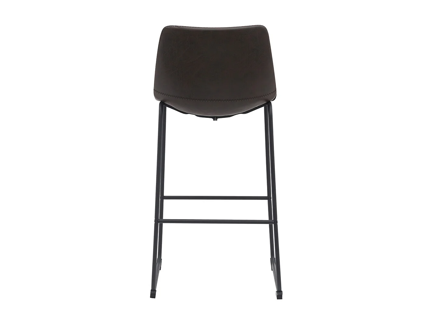 Tabouret de bar Risto - Marron foncé - Cuir PU - Hauteur d'assise 75 - Lot de 2