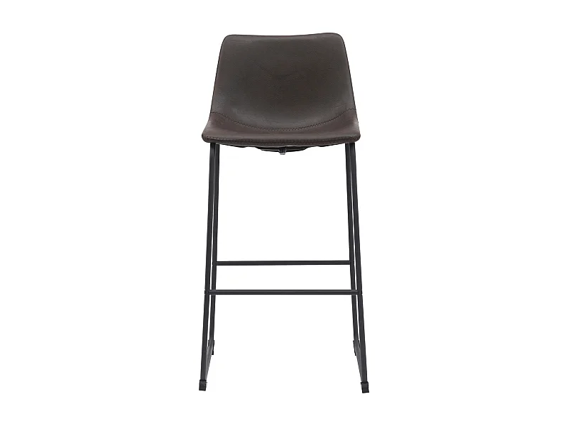 Tabouret de bar Risto - Marron foncé - Cuir PU - Hauteur d'assise 75 - Lot de 2