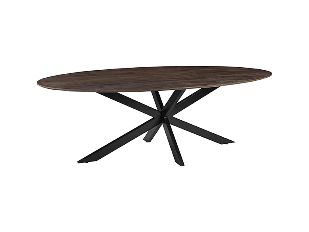 Table à manger James - Espresso - Bois de manguier - 210 cm - Ovale