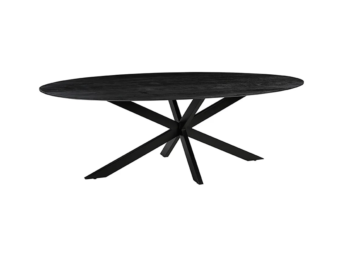 Table à manger James - Noire - Bois de manguier - 240 cm - Ovale