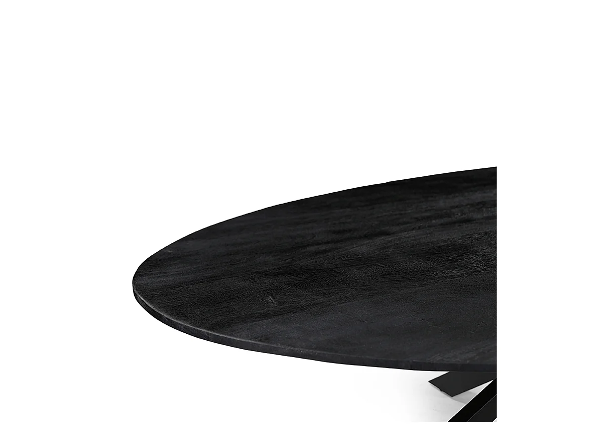 Table à manger James - Noire - Bois de manguier - 240 cm - Ovale