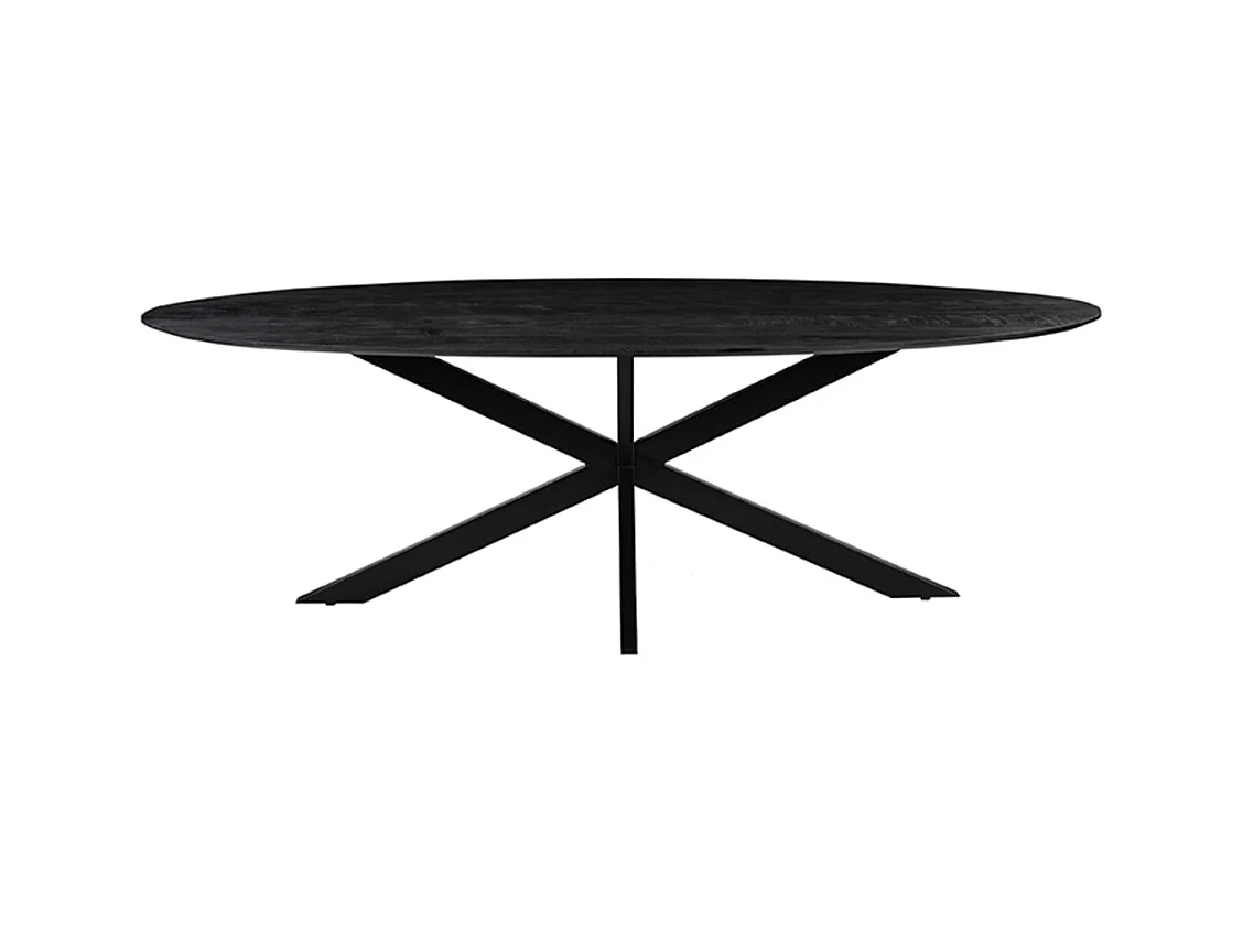 Esstisch James - Schwarz - Mangoholz - 240 cm - Oval