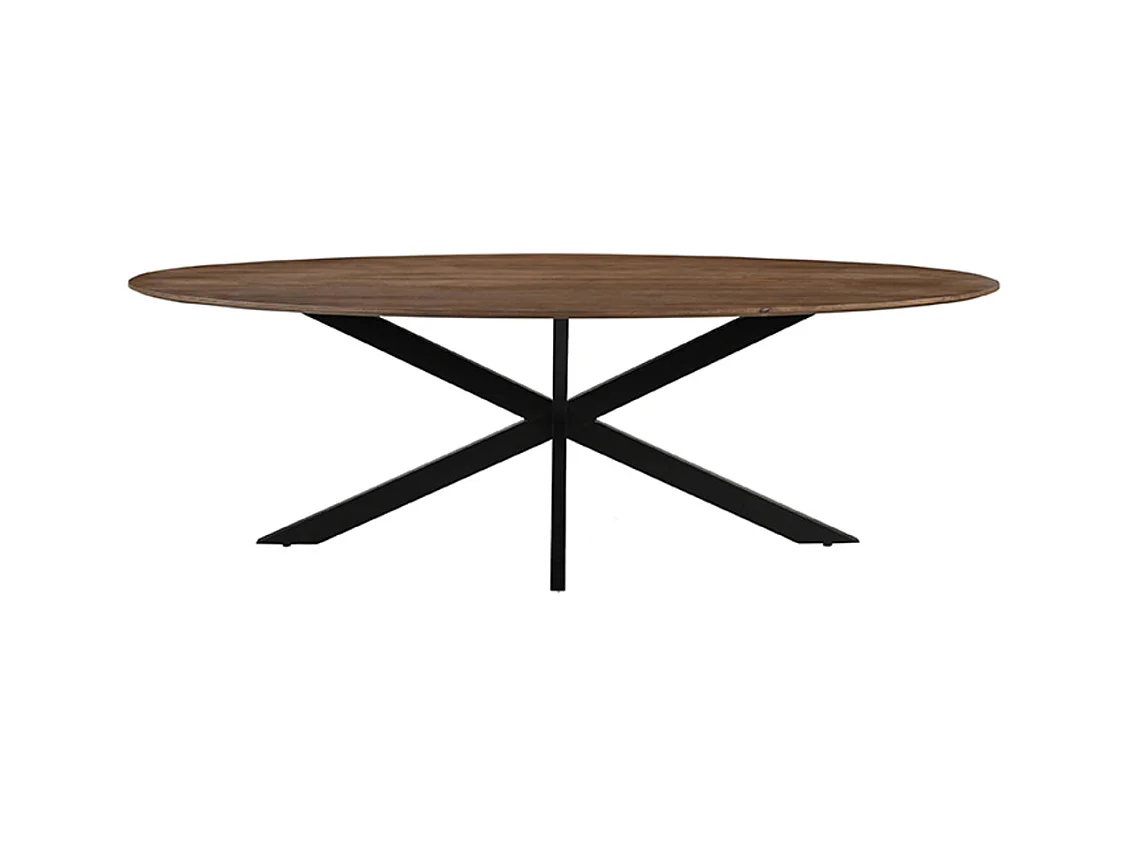 Table à manger James - Naturel - Bois de manguier - 240 cm - Ovale