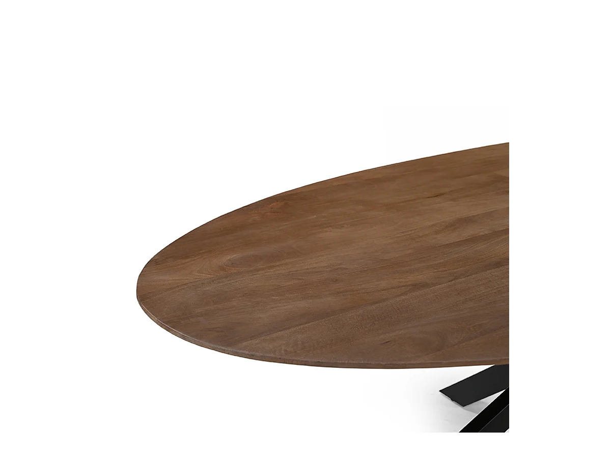 Table à manger James - Naturel - Bois de manguier - 240 cm - Ovale