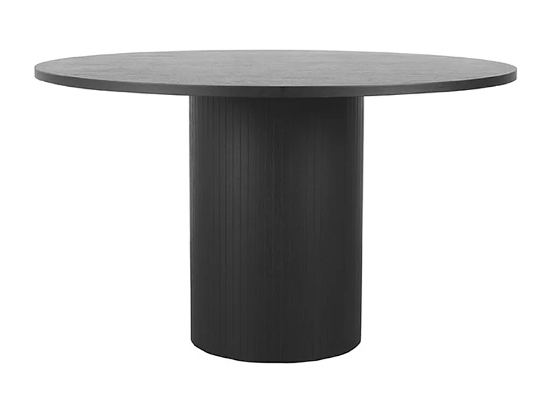 Table à manger Oliva - Noir - Chêne - 130 cm - Ronde
