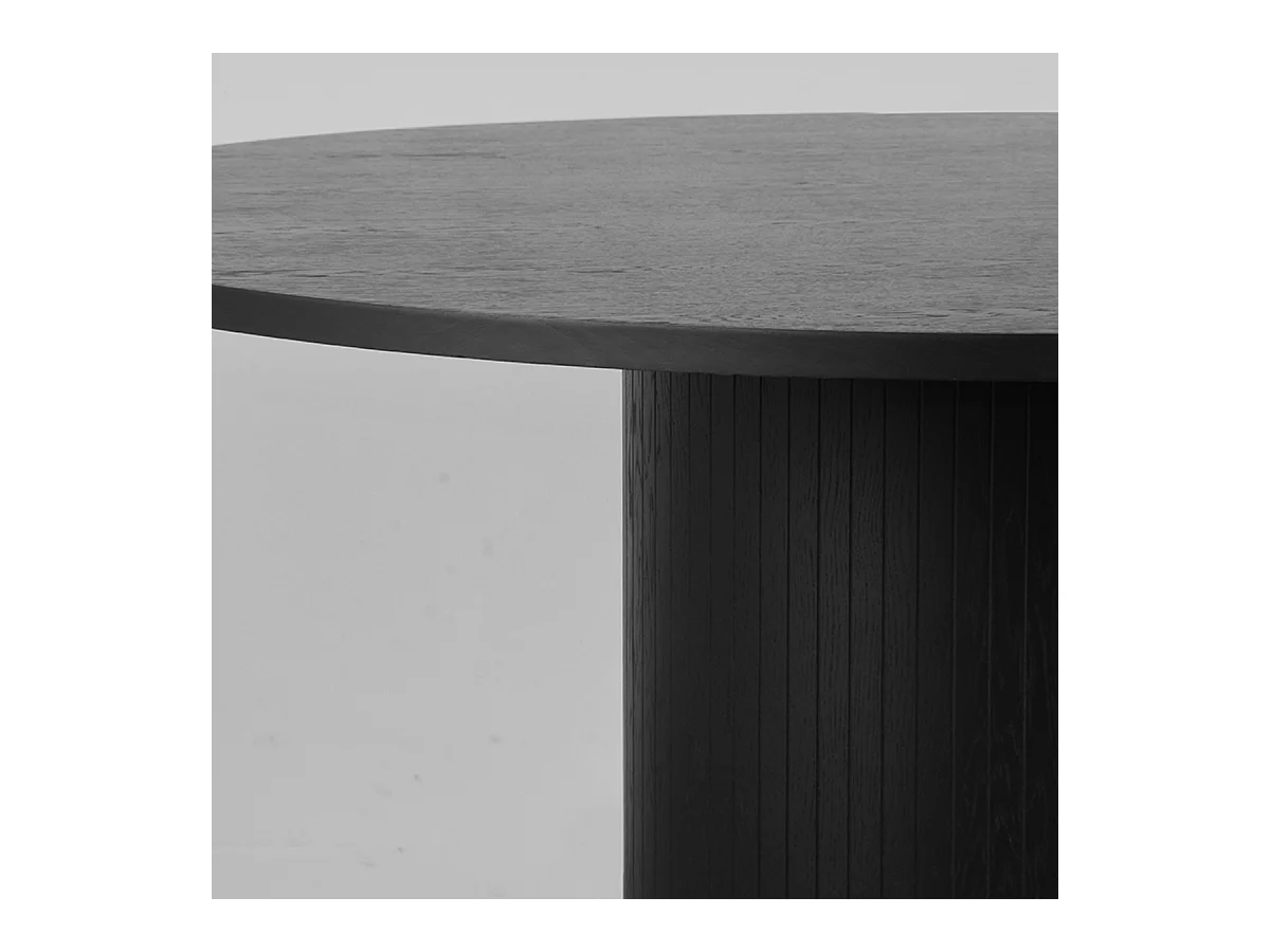 Esstisch Oliva - Schwarz - Eiche - 130 cm - Rund