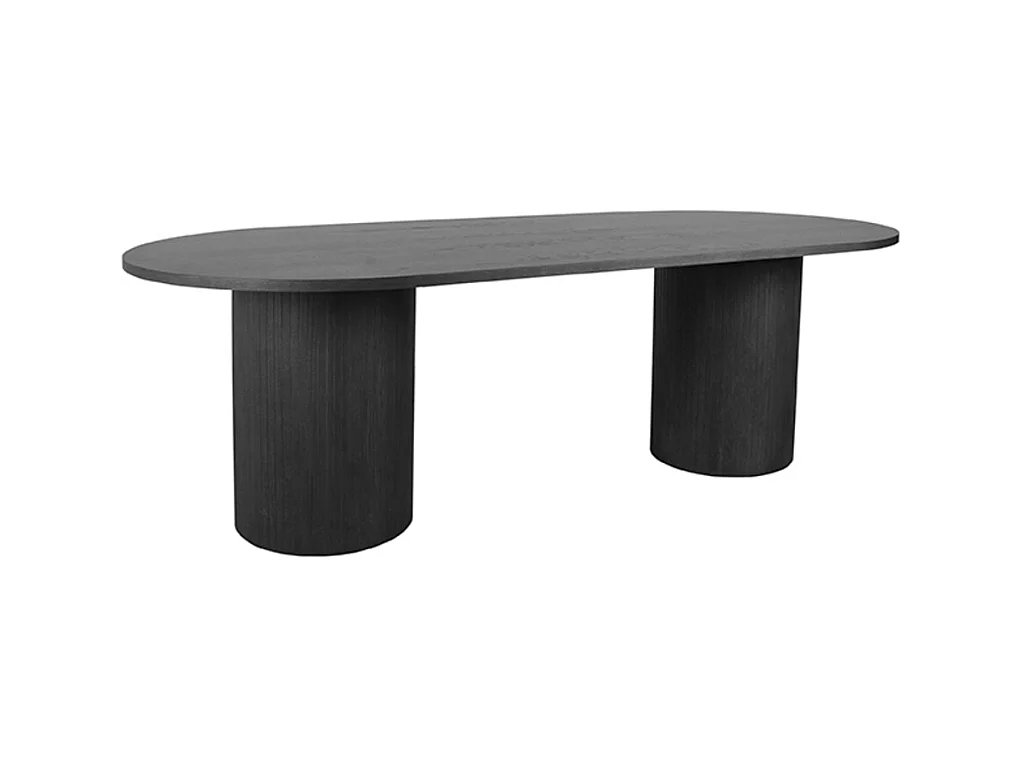 Table à manger Oliva - Noir - Chêne - 240 cm