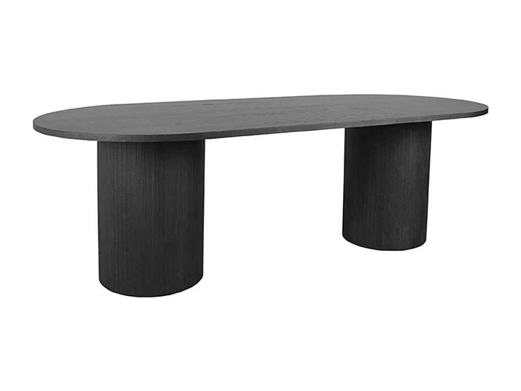Table à manger Oliva - Noir - Chêne - 240 cm