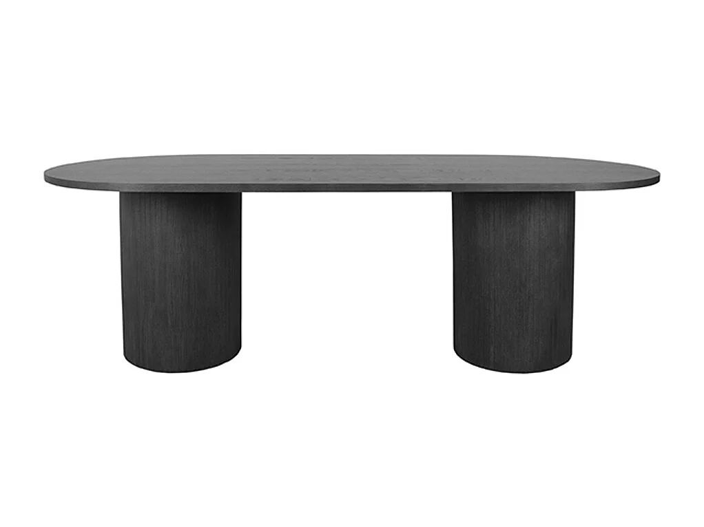 Table à manger Oliva - Noir - Chêne - 240 cm