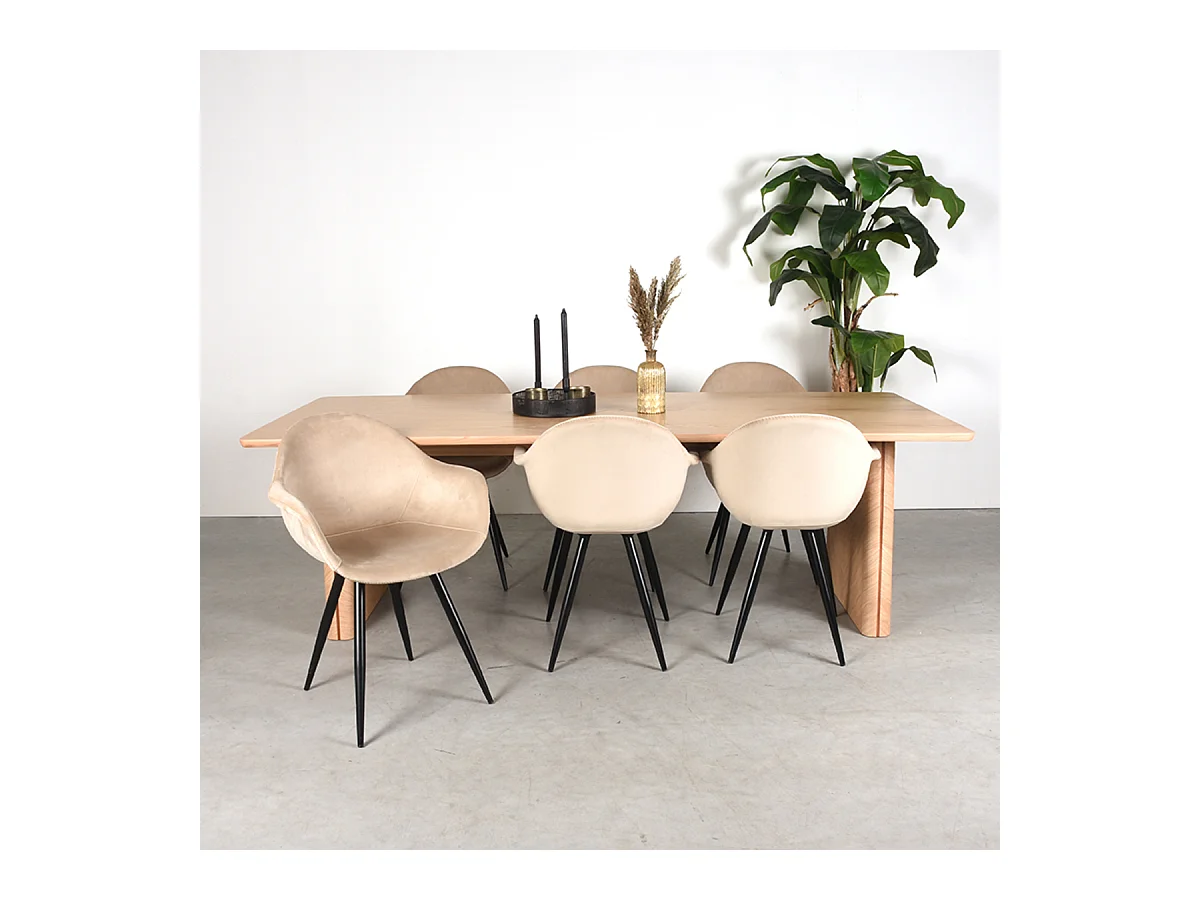 Table à manger Jule - Naturel - Chêne - 210 cm