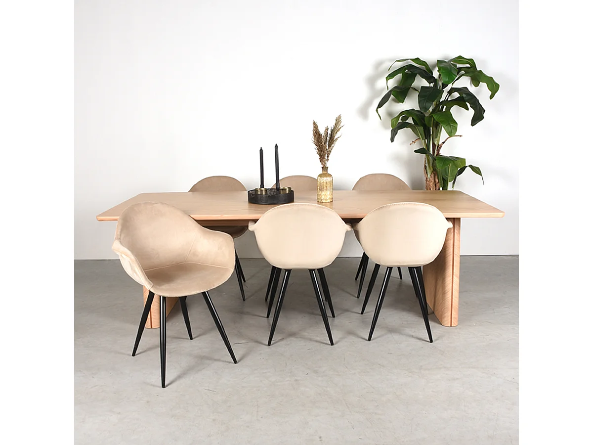 Table à manger Jule - Naturel - Chêne - 210 cm