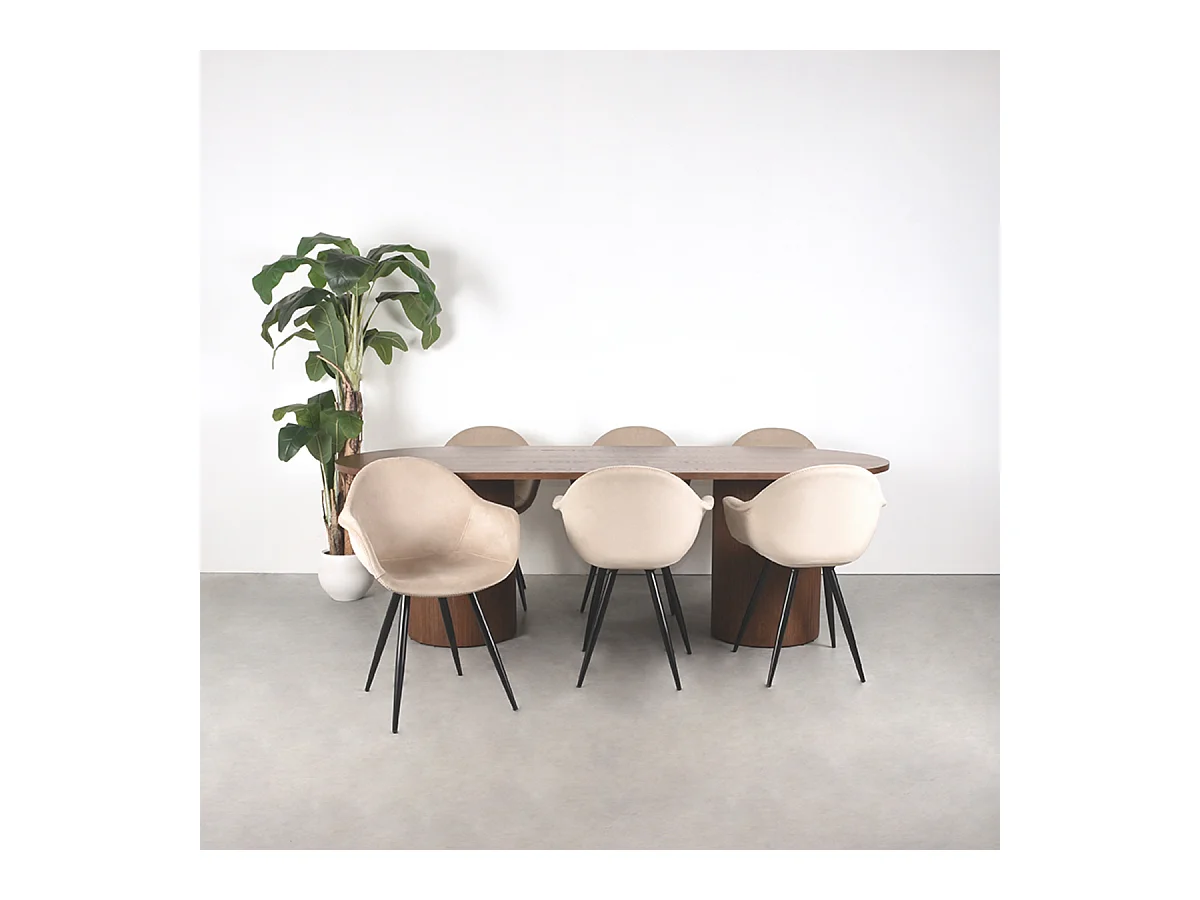 Eetkamertafel Oliva - Walnoot - Eiken - 240 cm