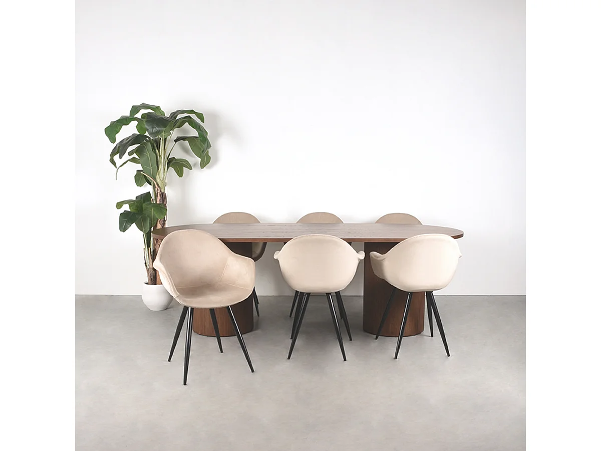 Table à manger Oliva - Noyer - Chêne - 240 cm