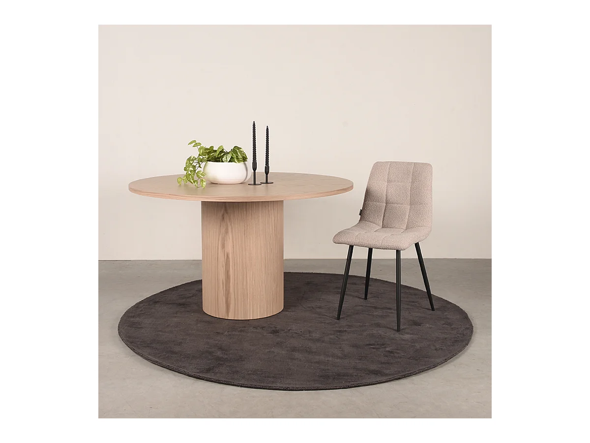 Esstisch Oliva - Natur - Eiche - 130 cm - Rund