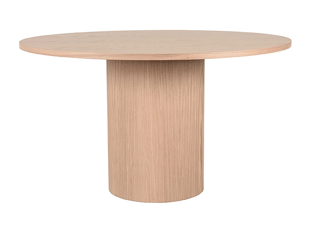 Table à manger Oliva - Naturel - Chêne - 130 cm - Ronde