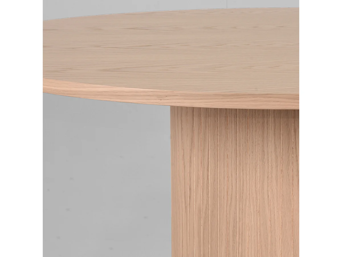 Table à manger Oliva - Naturel - Chêne - 130 cm - Ronde