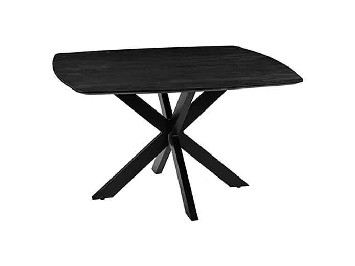 Table à manger Blake - Noir - Bois de manguier - 140x140 cm