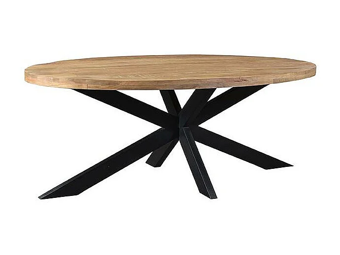 Table à manger Zip - Brut - Bois de manguier - Ovale - 210x100 cm