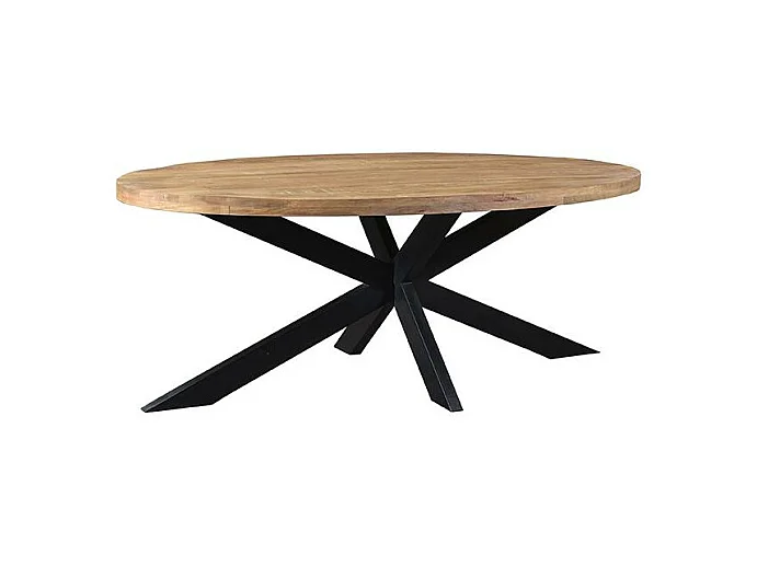 Table à manger Zip - Brut - Bois de manguier - Ovale - 210x100 cm
