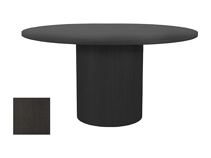 Table à manger Oliva - Noir - Chêne - 150-200 cm - Extensible