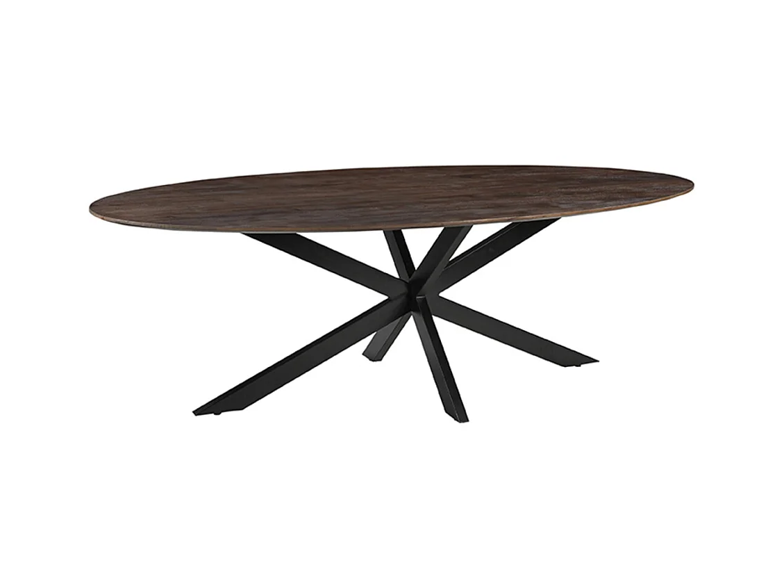 Table à manger James - Espresso - Bois de manguier - 240 cm - Ovale