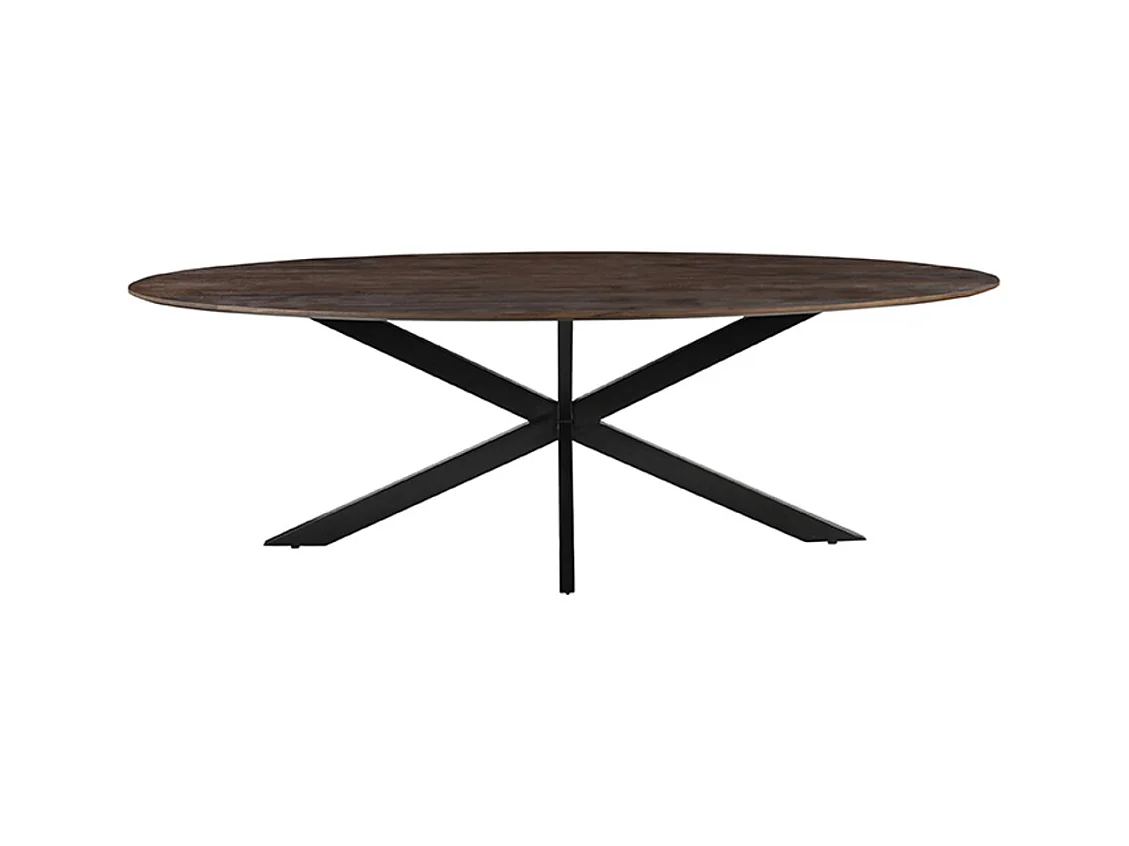 Esstisch James - Espresso - Mangoholz - 240 cm - Oval