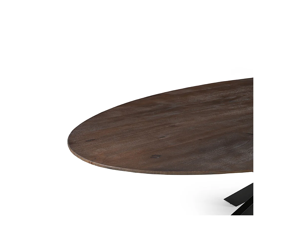 Esstisch James - Espresso - Mangoholz - 240 cm - Oval