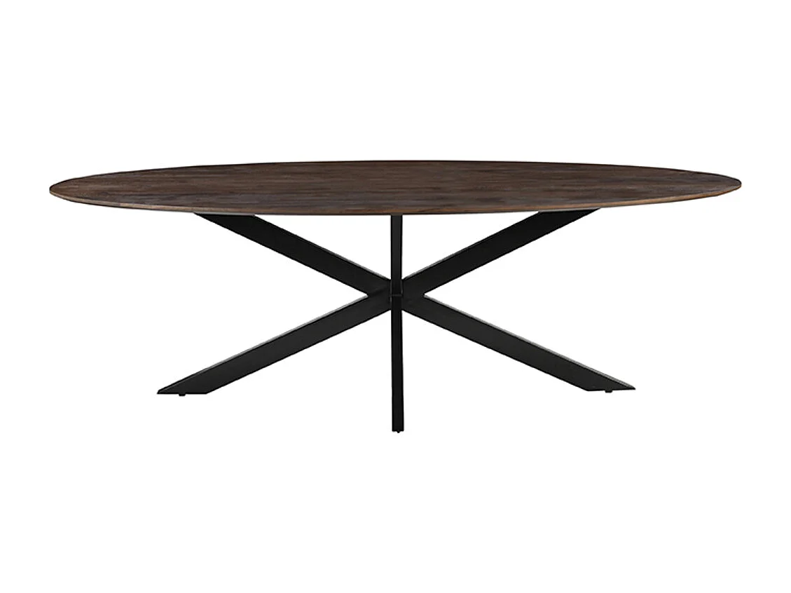 Eetkamertafel James - Espresso - Mangohout - 240 cm - Ovaal