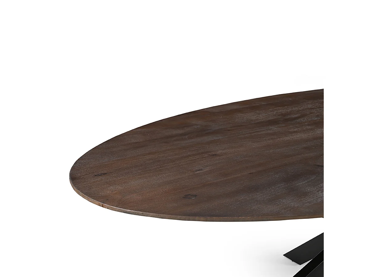 Eetkamertafel James - Espresso - Mangohout - 240 cm - Ovaal