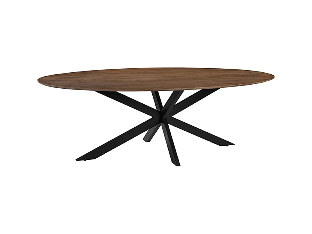 Table à manger James - Naturel - Bois de manguier - 210 cm - Ovale