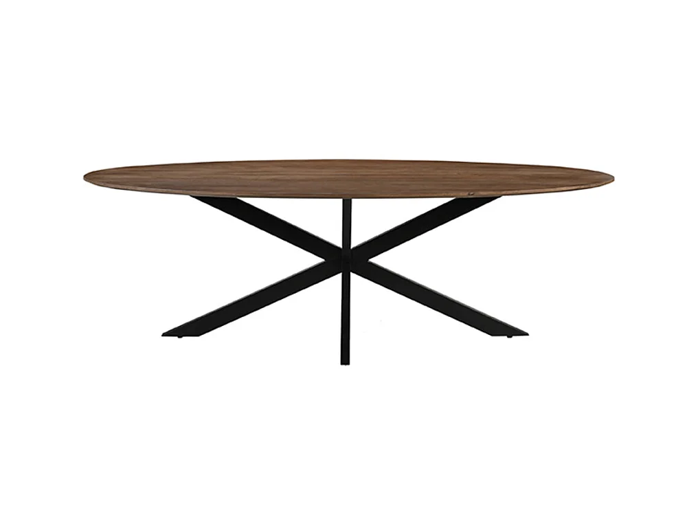 Table à manger James - Naturel - Bois de manguier - 210 cm - Ovale