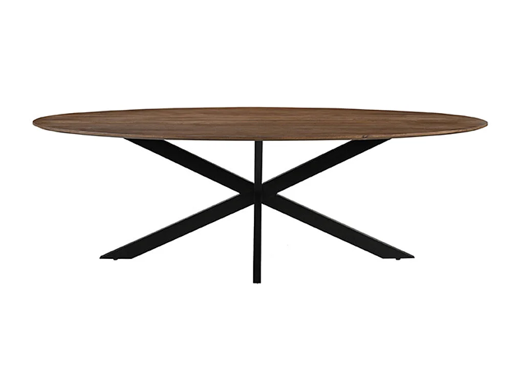 Table à manger James - Naturel - Bois de manguier - 210 cm - Ovale