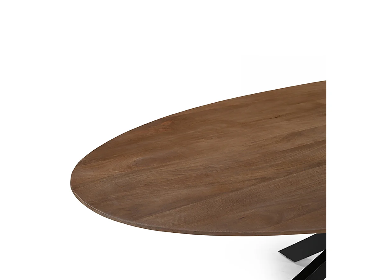 Table à manger James - Naturel - Bois de manguier - 210 cm - Ovale